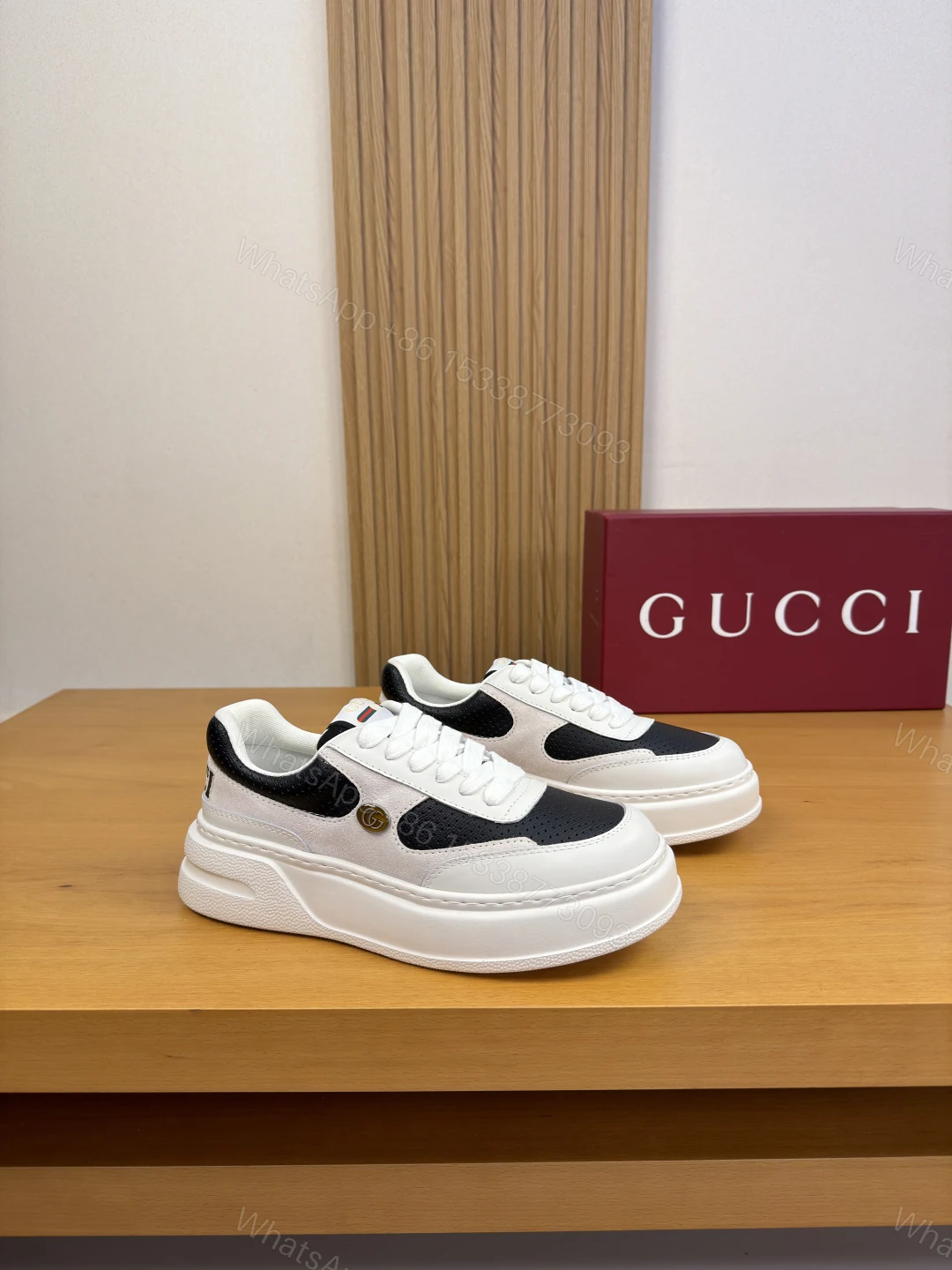 Gucci 復刻黑白拼色厚底休閒鞋 百搭潮流運動鞋 — view 1