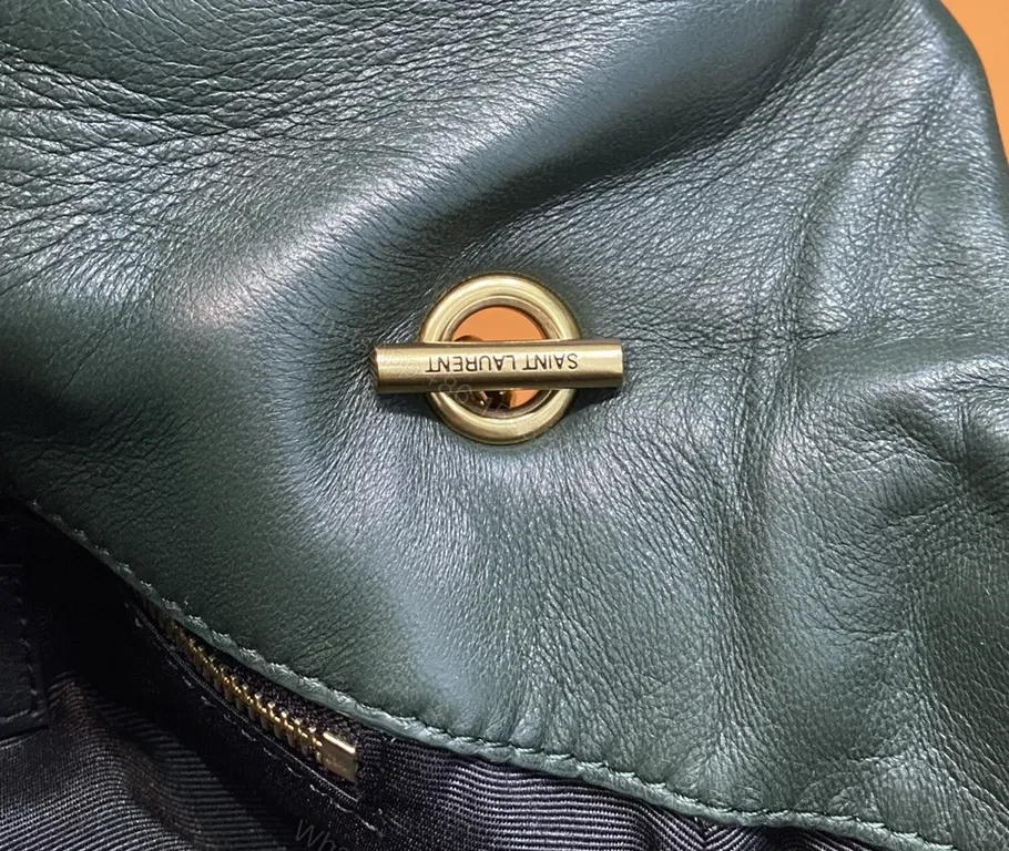View 9 of Quilted Calfskin Envelope Crossbody with YSL Gold Logo