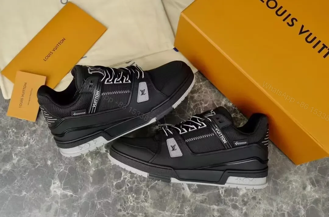 View 3 of Black Leather Modern Runner + Ultra Comfort Sneakers