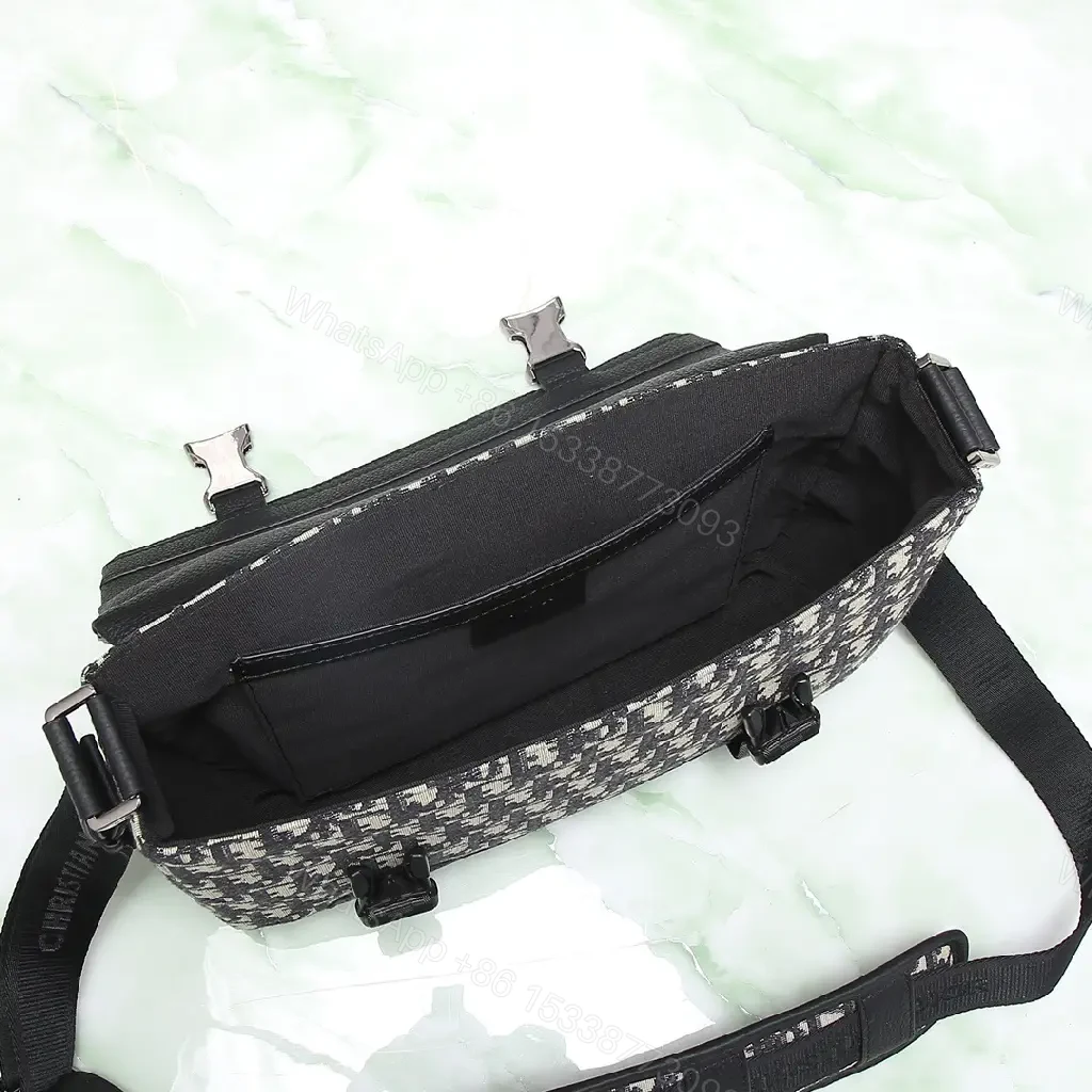 View 2 of Monogram Textured Messenger Bag: Modern Luxury Carryall