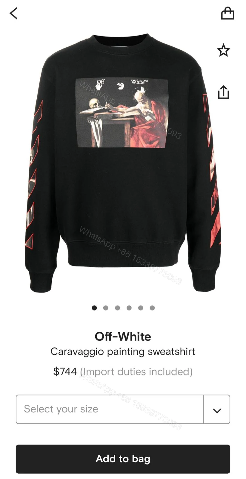 View 6 of First Copy Off-White Very Premium Sweatshirts