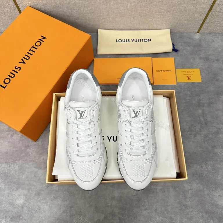 View 7 of White Leather LV-Inspired Sneaker â€“ Luxe Everyday Comfort