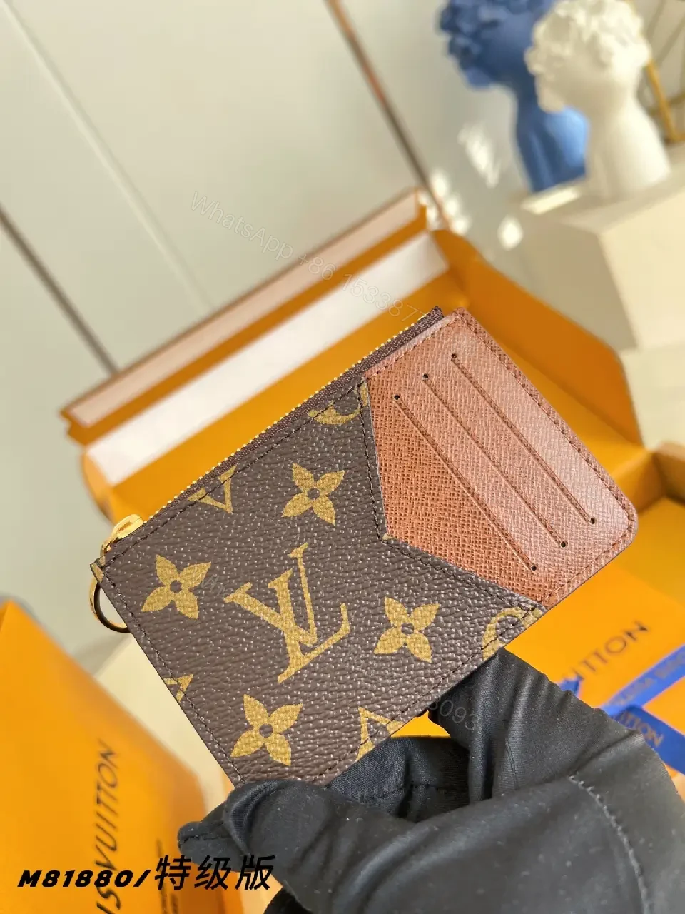 View 4 of Monogram Canvas Cardholder Wallet with Leather Accents