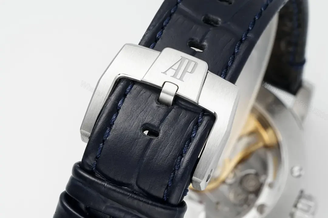 View 6 of APS Factory Audemars Piguet CODE 11.59 Blue Dial Three-Hand Automatic Watch with Leather Strap
