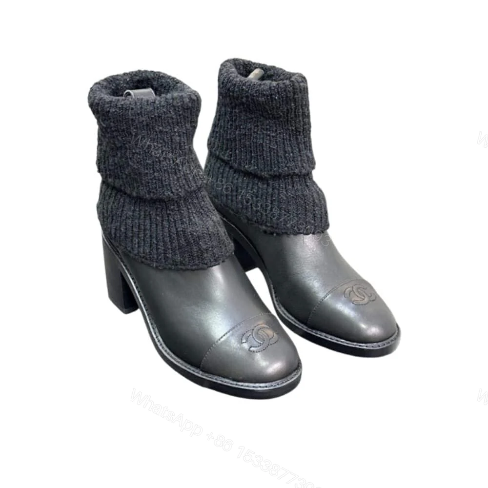 View 9 of CHANEL KNIT BOOTS BLACK
