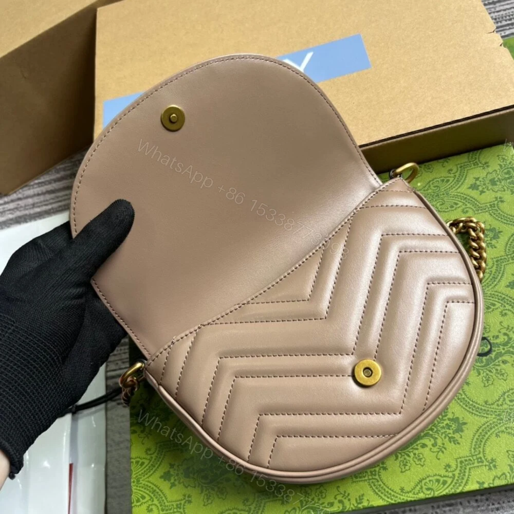 View 8 of Gucci GG Marmont Matelassé Chain Mini Bag Beige 20Cm