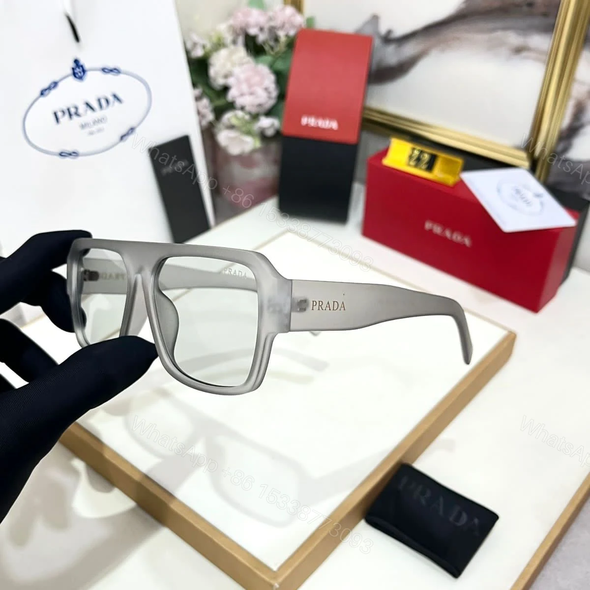 View 2 of Prada Wayfarer Unisex Sunglass Black