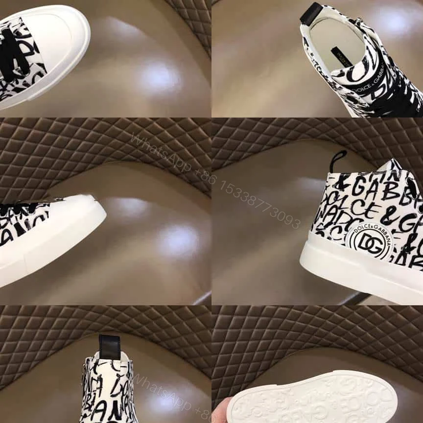 View 5 of DOLCE AND GABBANA CANVAS PORTOFINO LIGHT MID-TOP SNEAKERS WITH DG LOGO PRINT – DG109