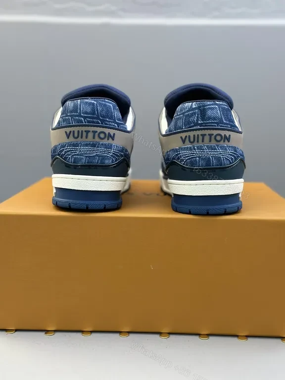 View 9 of Bold Venetian-Blue LV-Detail Sneakers: Luxe Comfort