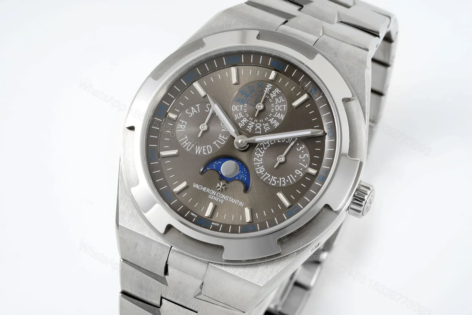View 2 of GS Factory Vacheron Constantin Overseas Perpetual Calendar 4300V Series Watch – Stainless Steel with Grey Dial and Interchangeable Straps