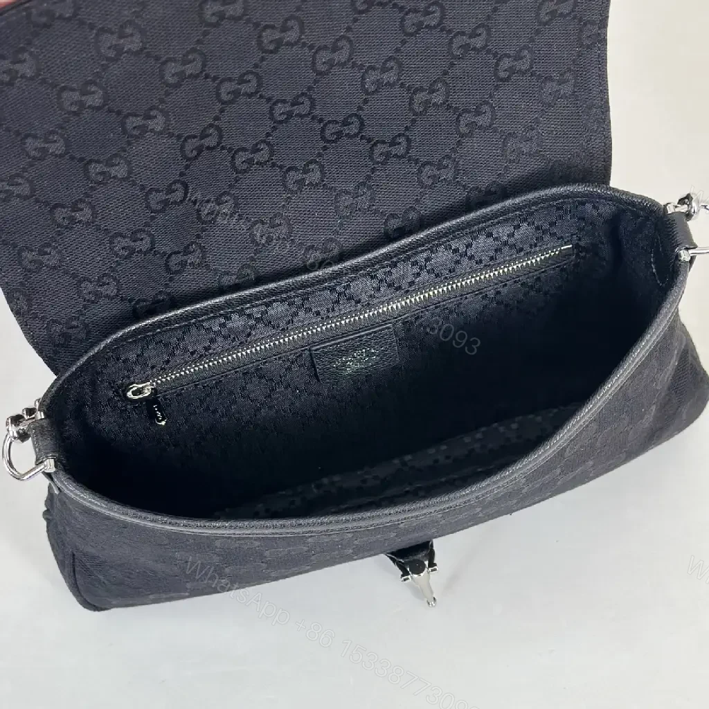 View 9 of Black Textured Mini Shoulder Bag - Chain+Leather Strap, Silv Hardware