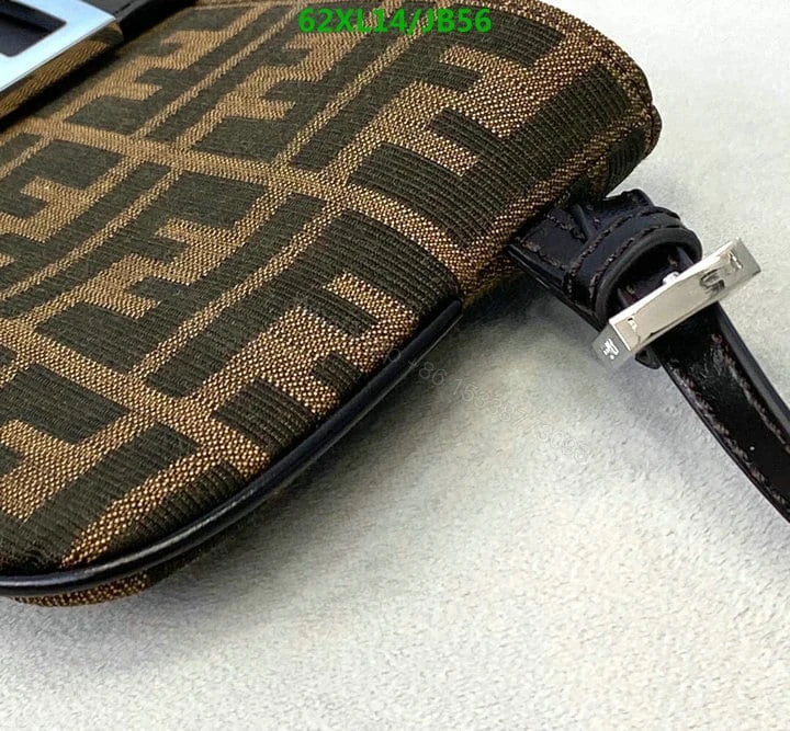 View 3 of Fendi AAAA Copy Baguette Brown Fabric Bag JB573628 – Chic and Stylish