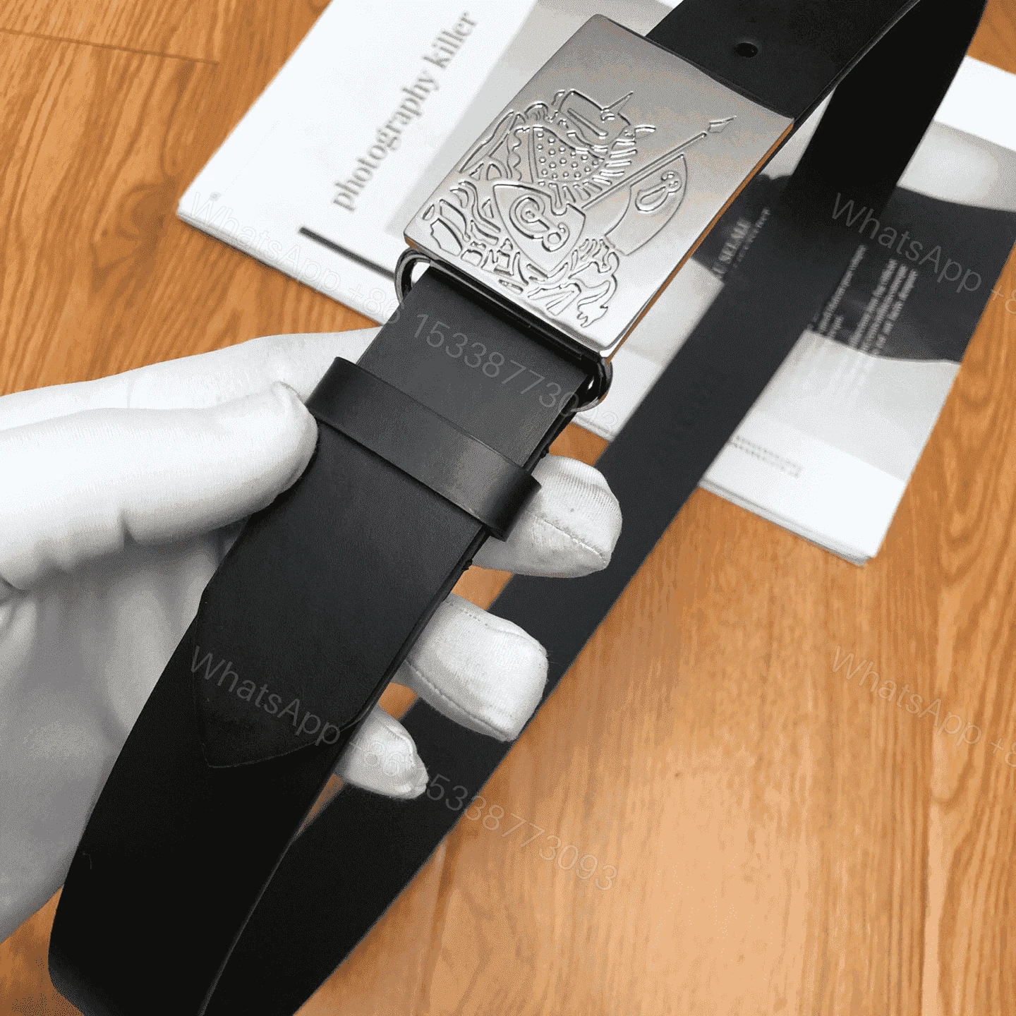 View 6 of BURBERRY BLACK MEN’S LUKE LEATHER BELT – B24