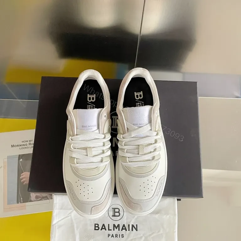 View 2 of Cream-Tone Calf Leather Sneakers: Luxury Everyday Comfort