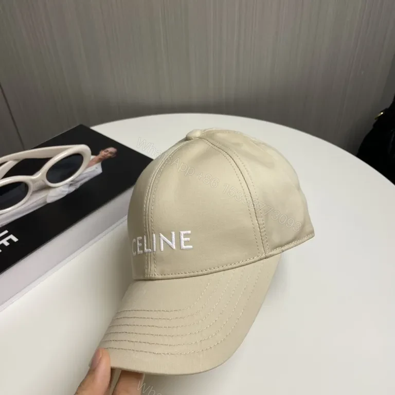 View 6 of Chic Beige Celine Logo Cap â€“ Premium Minimalist Style