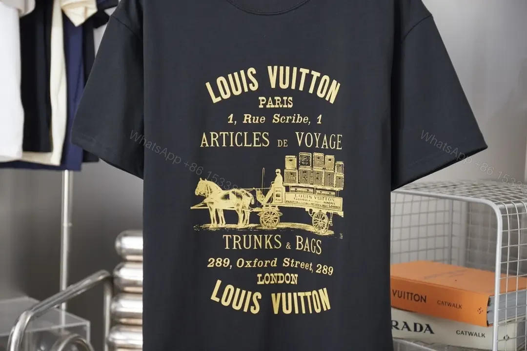 View 5 of Graphic Luxury Tee Bold Gold Print Casual Top