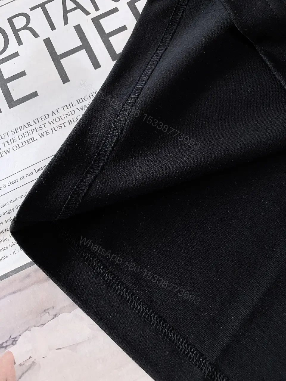 View 9 of Black Glittery Knit? Graphic Tee Versace Logo Center Oversized Short-Sleeve Tee