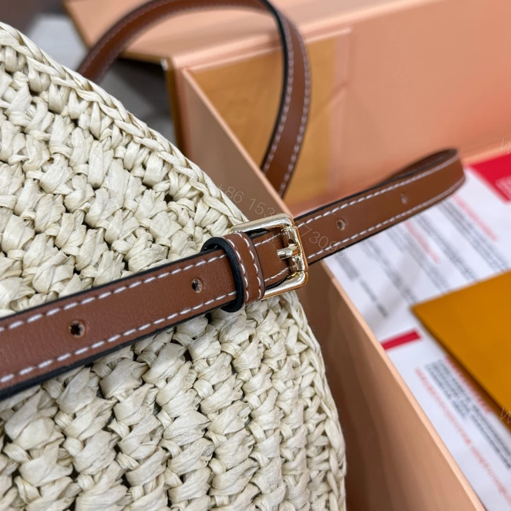 View 6 of Louis Vuitton Around Me Shoulder Bag Raffia White 28Cm M25243
