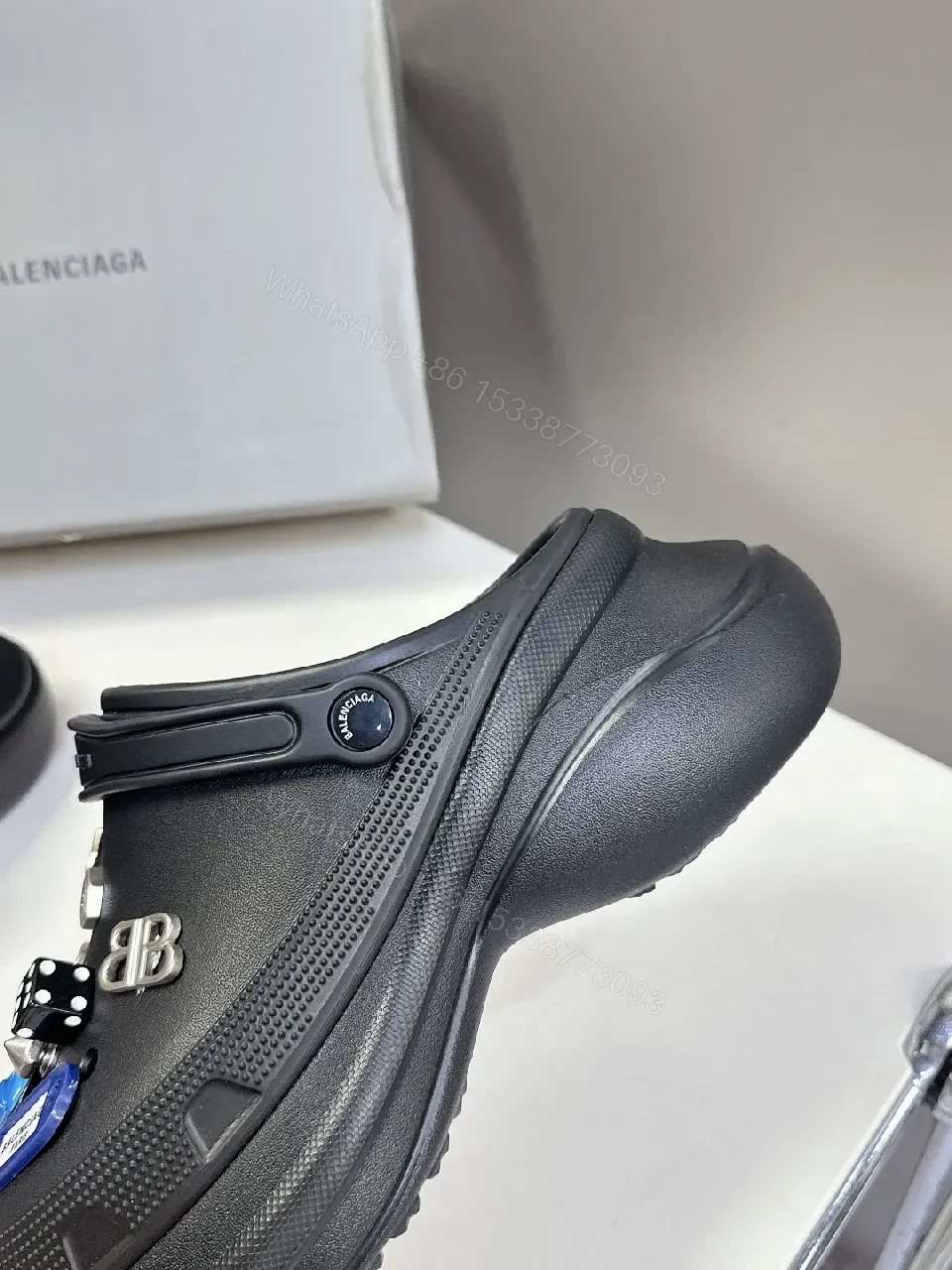 View 8 of Bold Black Slip-Ons: Luxe Embellished Couture Sneaker