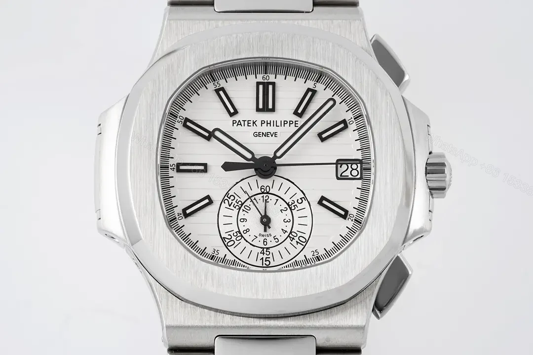 View 2 of Patek Philippe Silver Nautilus Chronograph Watch