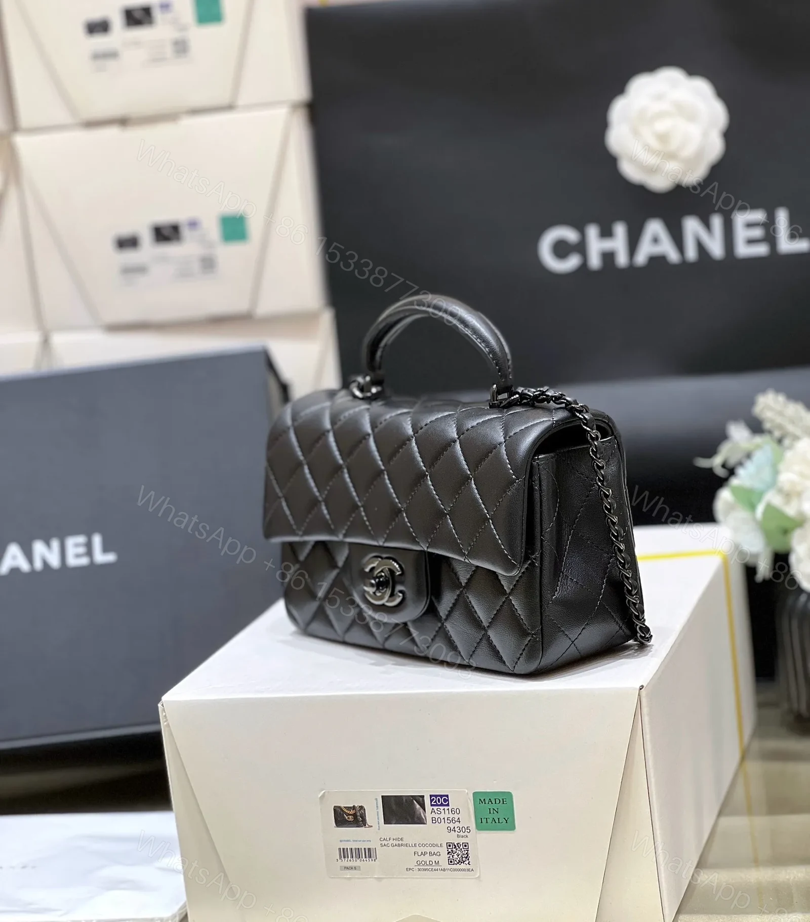 View 3 of Chanel 20C AS1160 mini top handle flap
