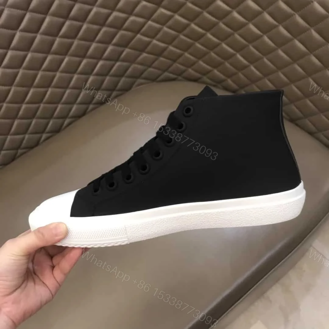View 8 of BURBERRY LOGO PRINT GABARDINE HIGH-TOP SNEAKERS – BBR31