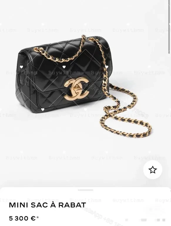 View 7 of Quilted Black Leather Flap Bag with Gold Logo Charm