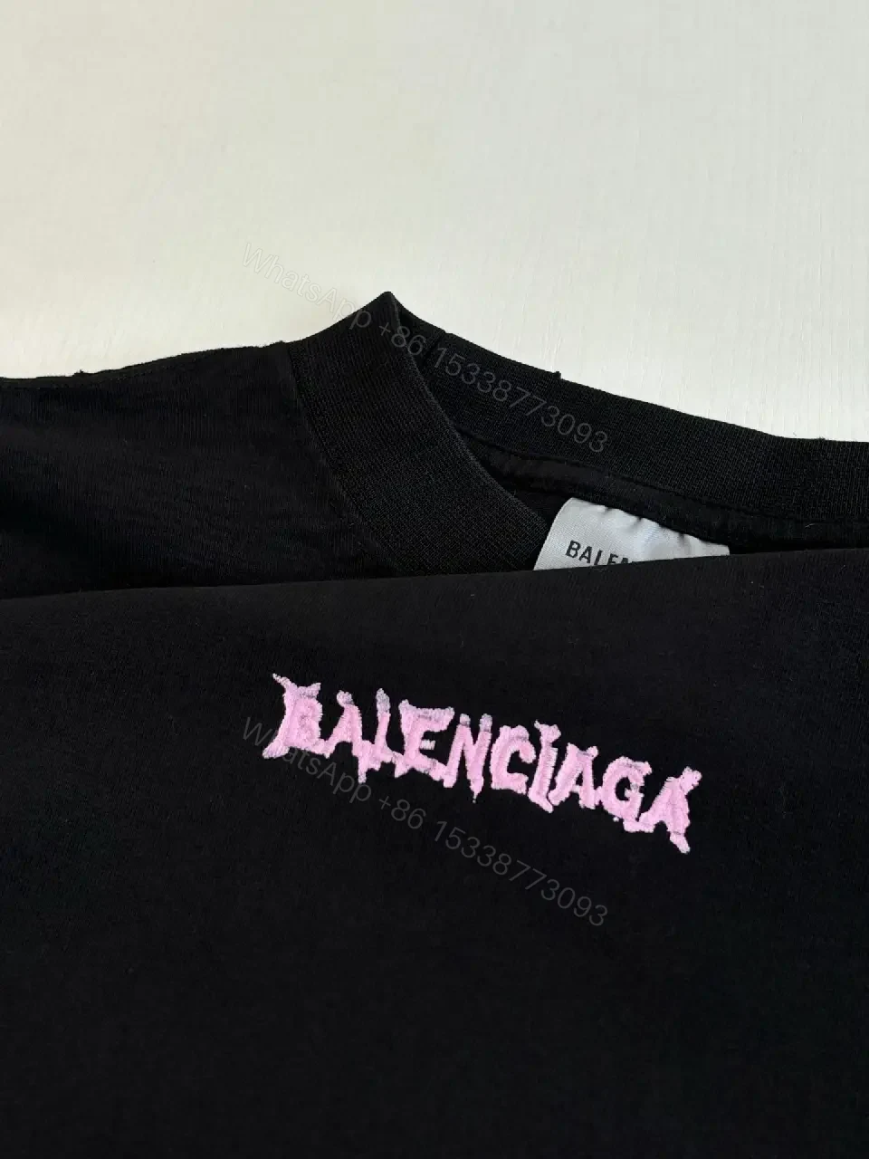 View 2 of Black Cotton Blend Tee - Bold Graphic, Luxury Streetwear, Relaxed Fit