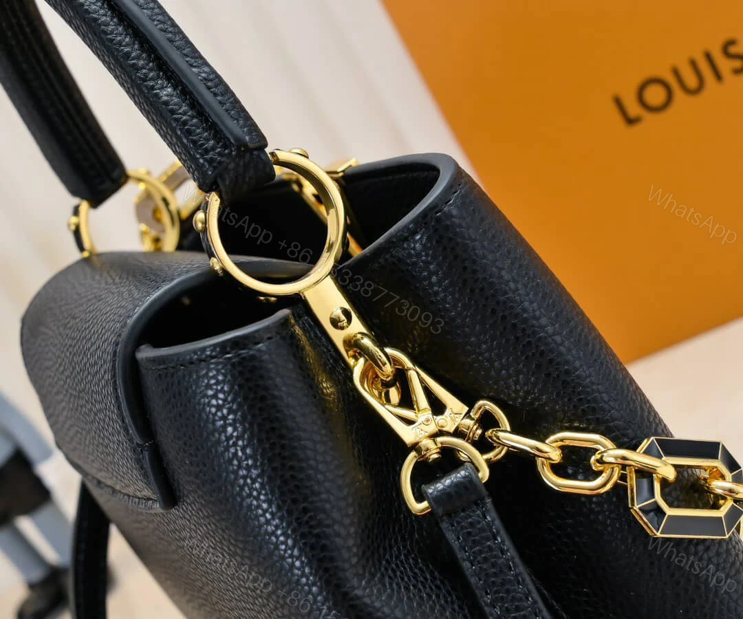 View 7 of LOUIS VUITTON CAPUCINES BB BAG WITH CHARM BLACK 27CM