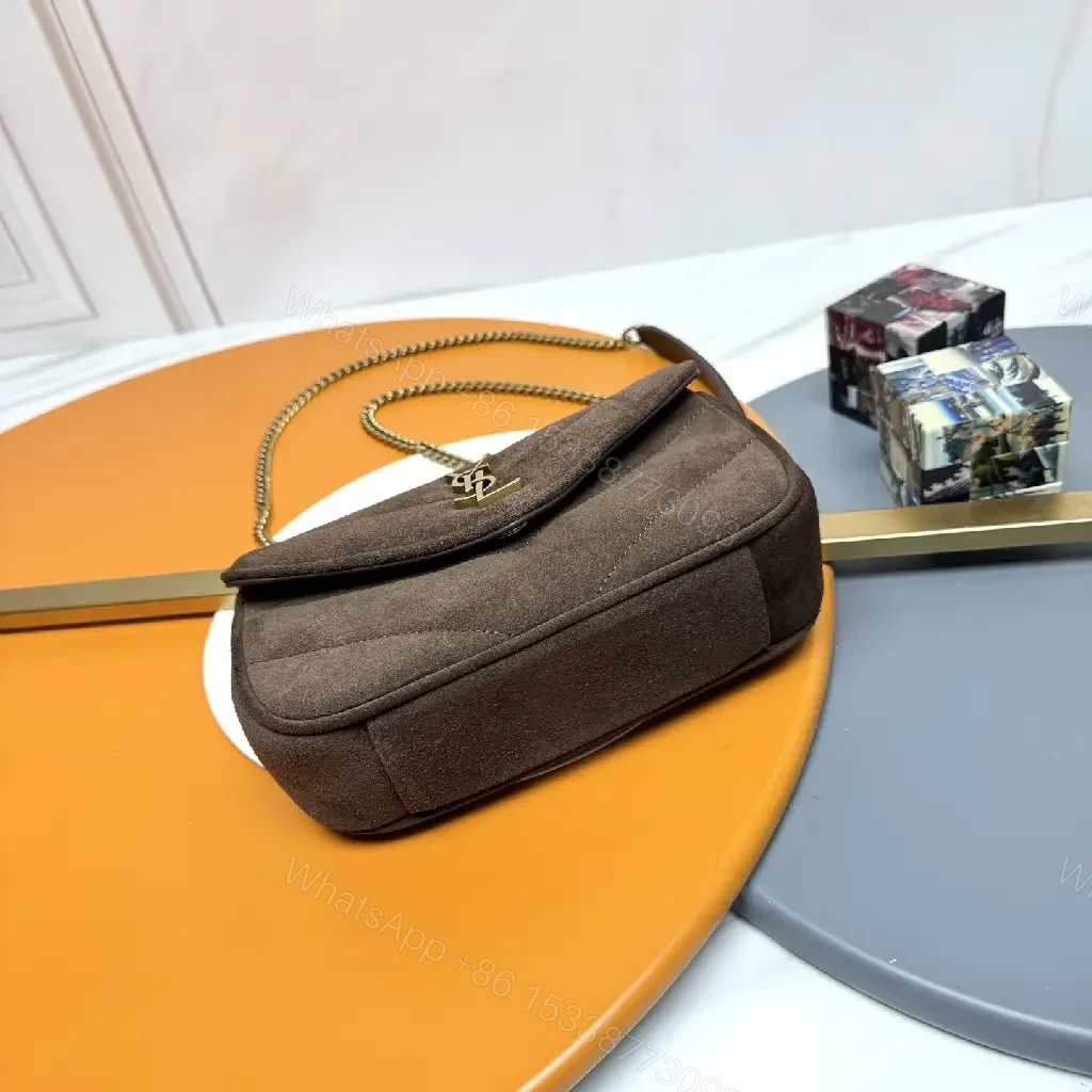 View 8 of Lux Velvet YSL-Inspired Shoulder Bag in Rich Brown