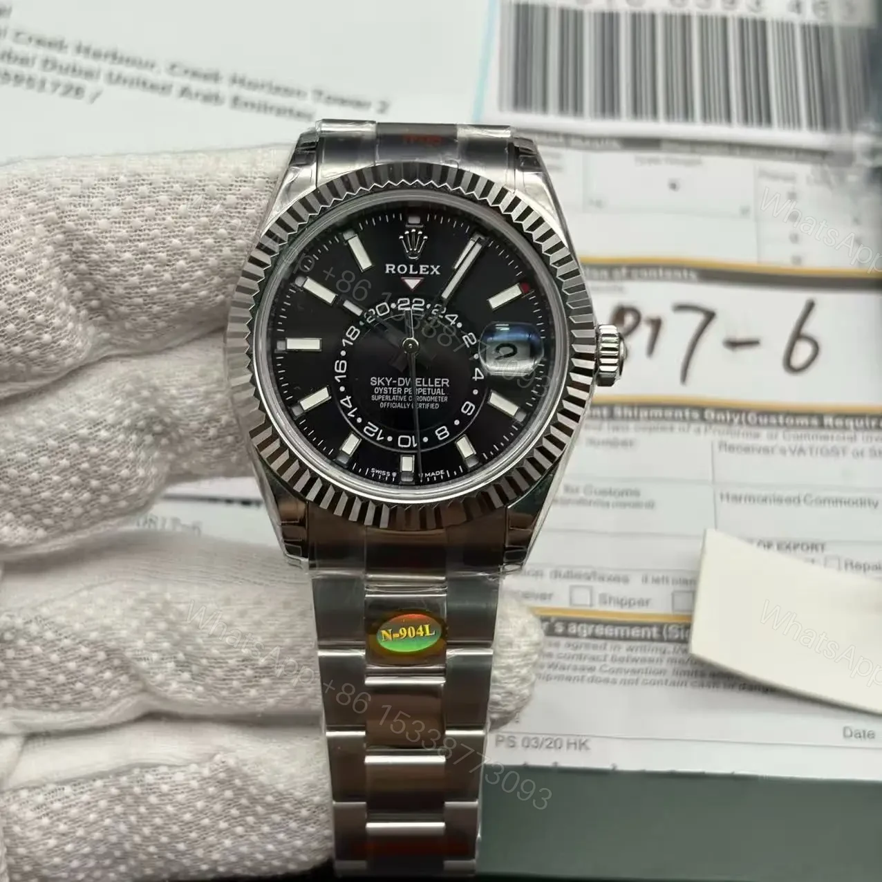 View 4 of Rolex Sky-Dweller 326934 Black Dial Oyster Replica