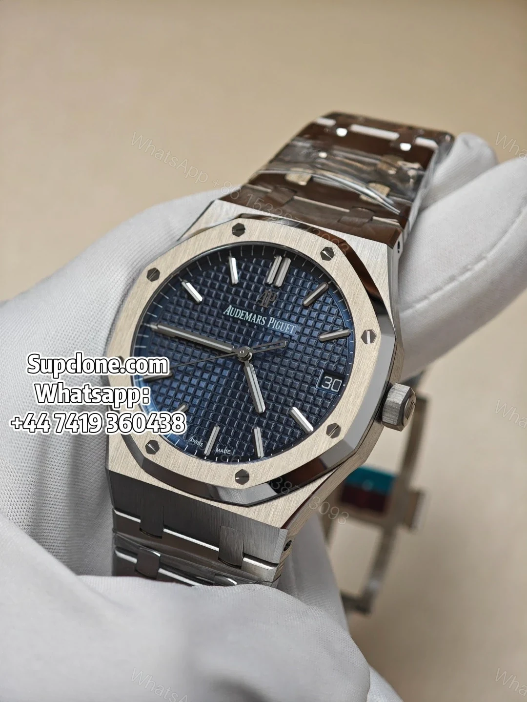 View 2 of Audemars Piguet Super Clone 1:1 Royal Oak 15500 Blue Dial