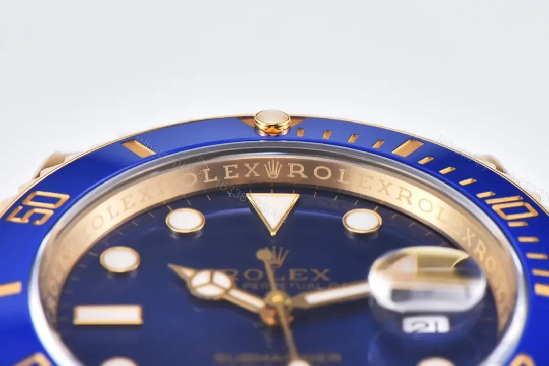 View 3 of MKS Factory Clean Factory CLEAN V5 Blue Bezel Gold Submariner Watch