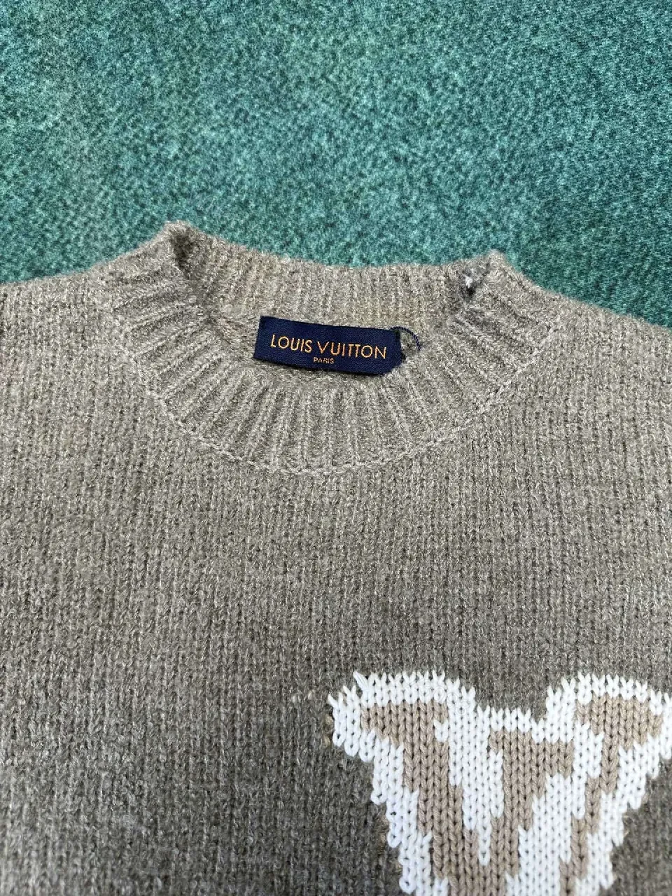 View 9 of Cozy Boucle Knit Luxury Monogram Sweatshirt with Subtle Shine
