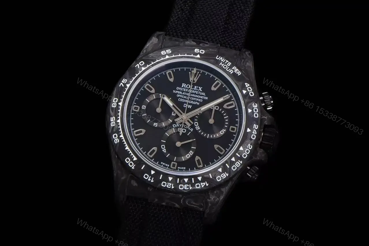 View 2 of Replica DiW Rolex Daytona Black & Gold Carbon