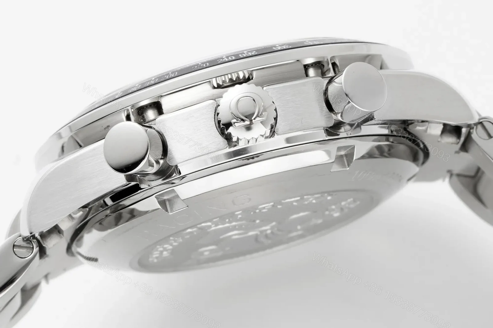 View 7 of Omega Speedmaster Chronograph Stainless Steel Watch White Dial 40mm Case 7750 Movement