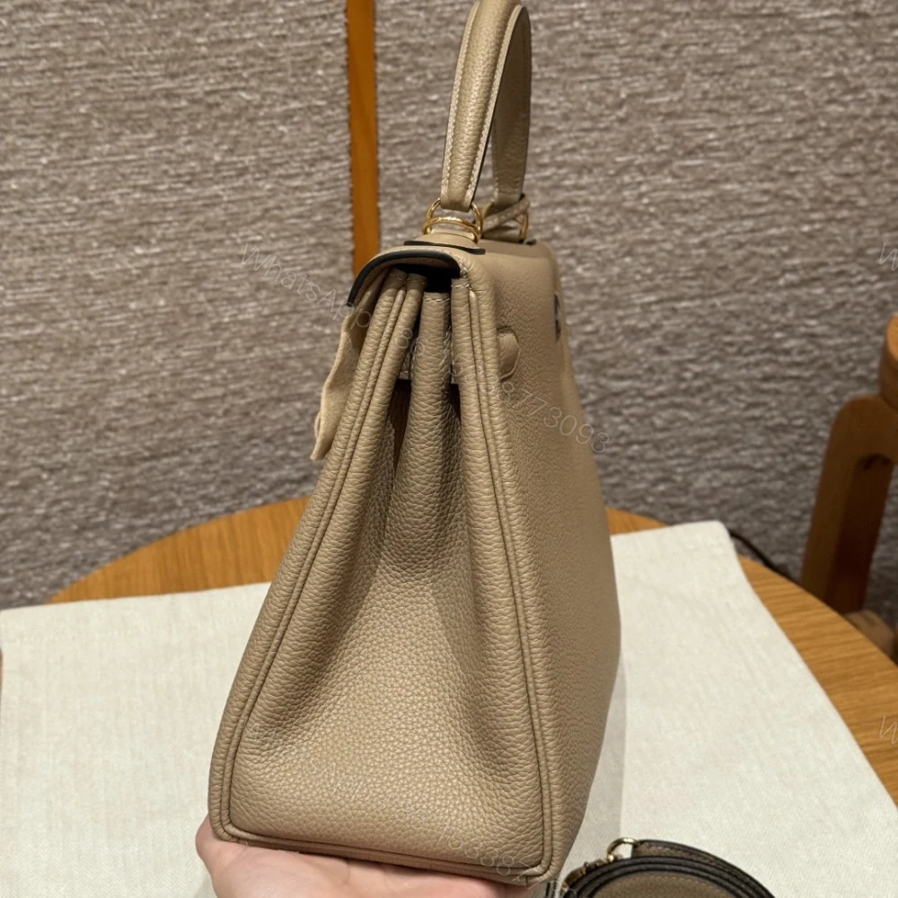 View 4 of 高仿Hermes*Kelly28系列H043230TCS2風衣灰金扣牛皮純手工