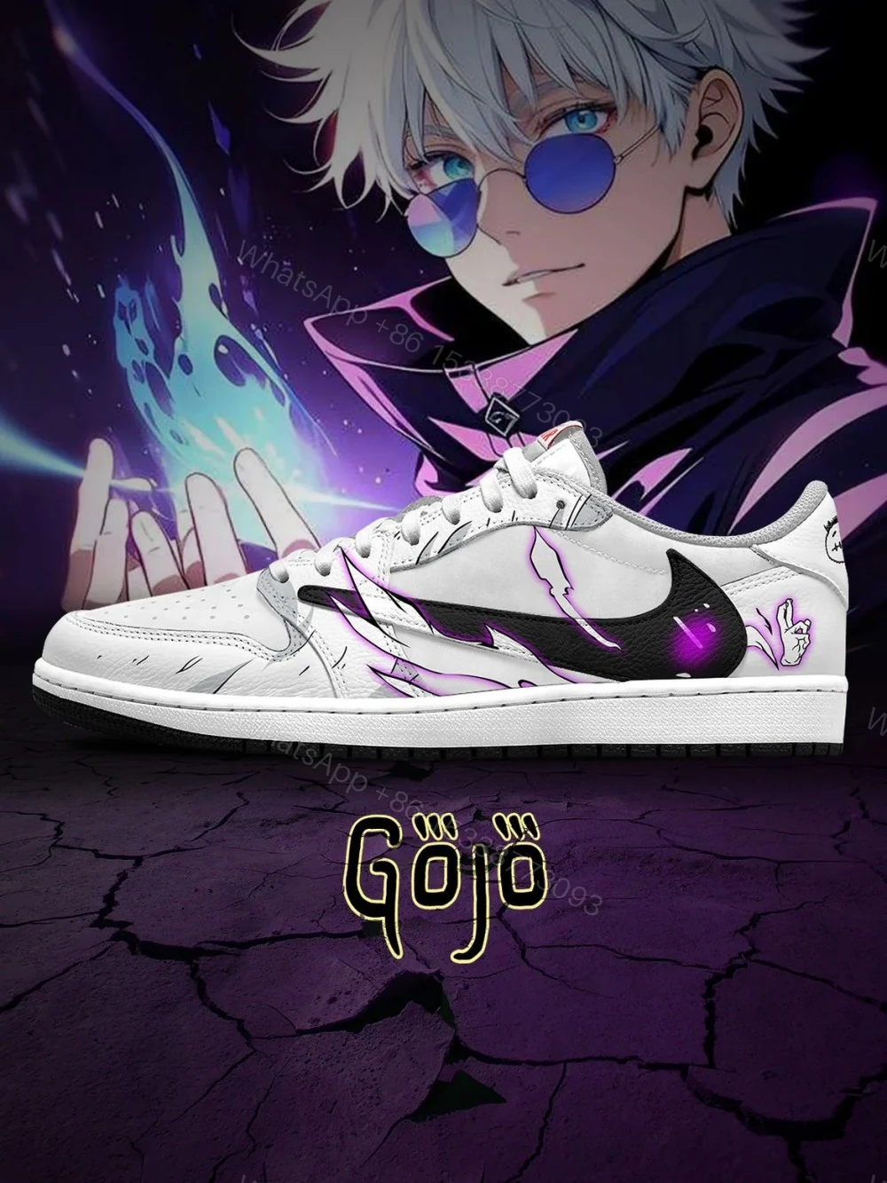 Satoru Gojo V.6 Custom TS Low Jordan 1 — view 1