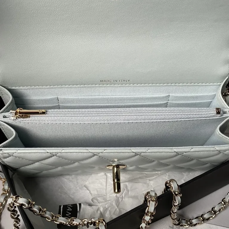 View 7 of Chanel-Inspired Quilted Mini Shoulder Bag with Gold Chain
