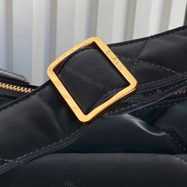 View 7 of Chic Quilted Crossbody Bag with Gold CC Flap - Luxe Everyday