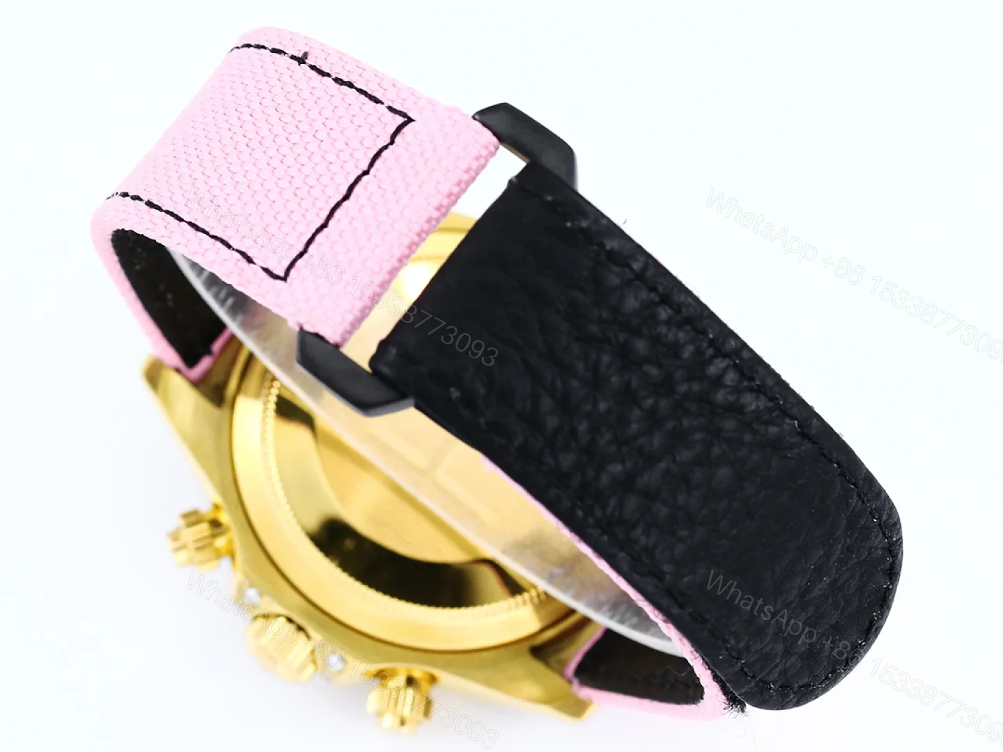 View 8 of Rolex Daytona Pink Ruby Pink Strap Replica 43MM Exclusive Gold Case Edition RG-ROLEX-DAYTONA-PINK-RUBY-PINK-43