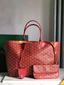 View 3 of Goyard Saint Louis Red Tote Bag