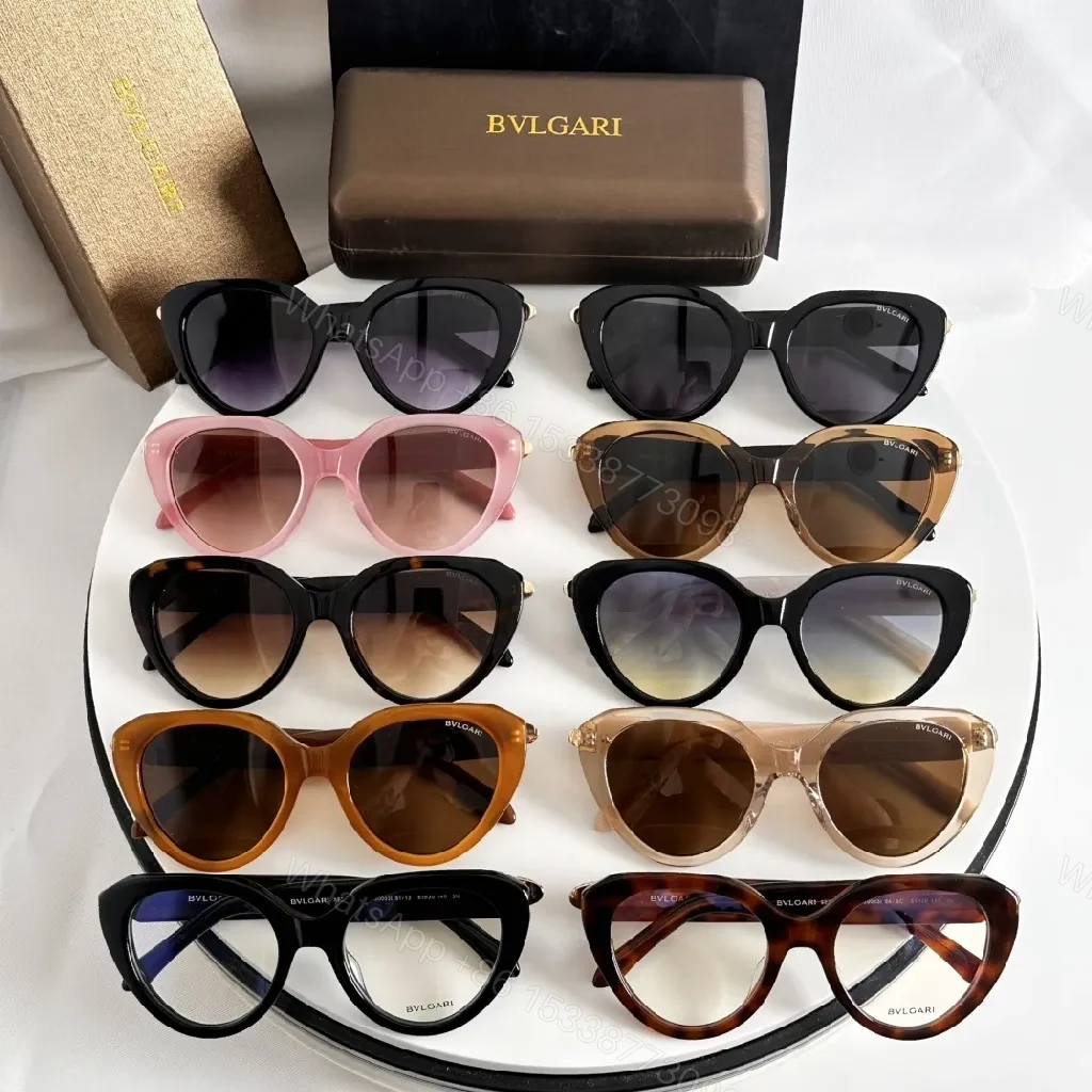 View 6 of Patterned Boldness Cat-Eye Sunglasses with Luxe BVLGARI Hardware