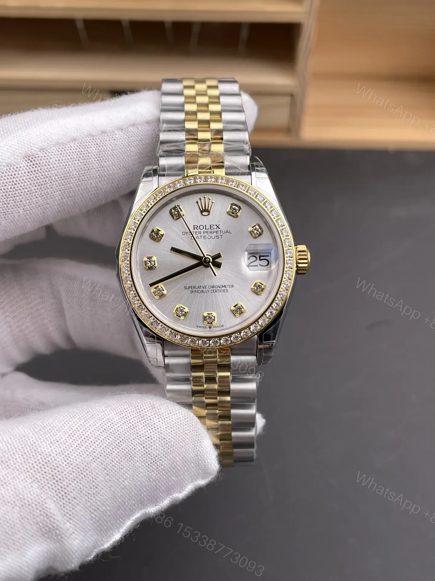 Rolex Datejust 31 Rolesor Yellow Diamond Jubilee MOP 178383-0008 — view 1