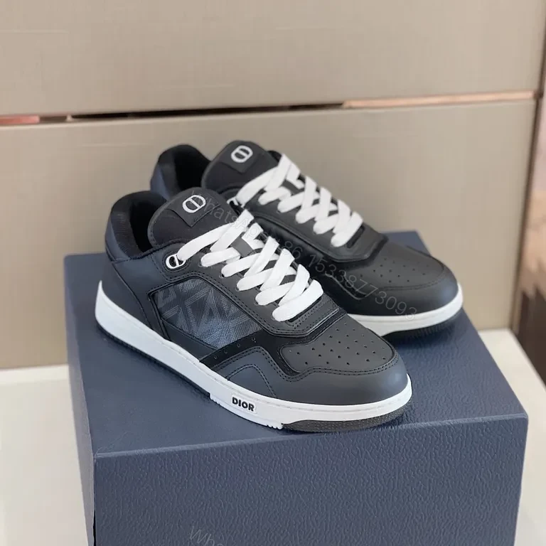 View 2 of Structured Leather Sneaker: Luxury Dior-Inspired Detail, Menâ€TMs