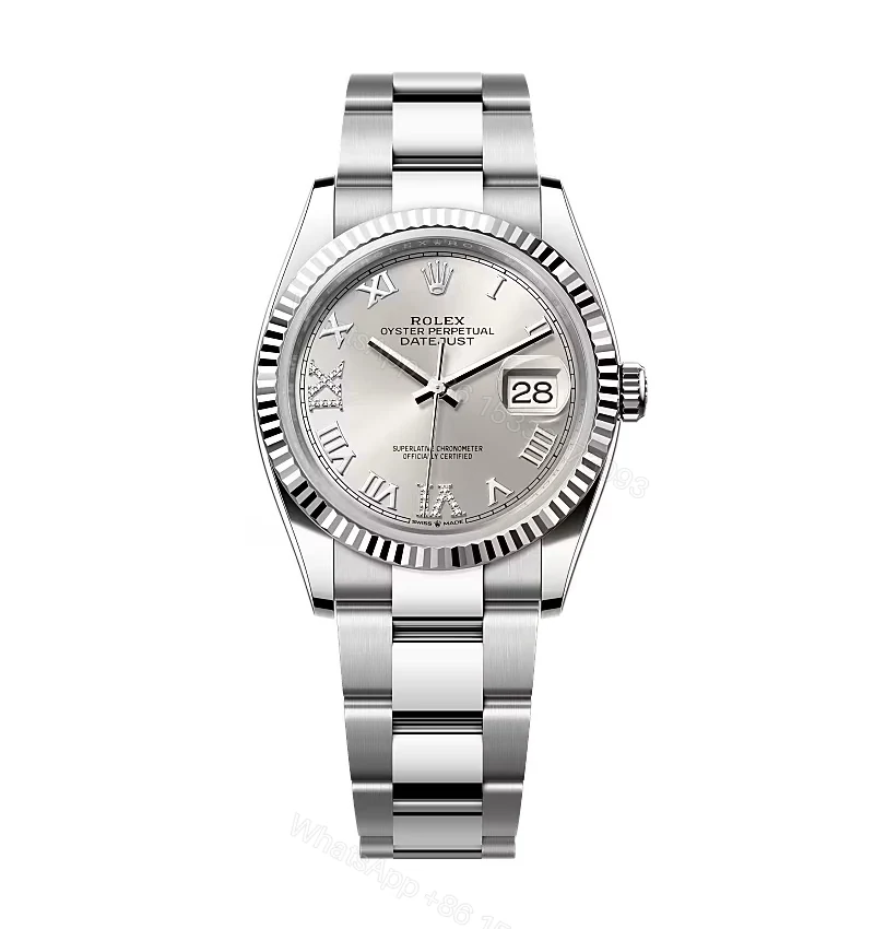 Rolex Datejust Silver Roman Diamond Dial 126234-0030 36 mm — view 1