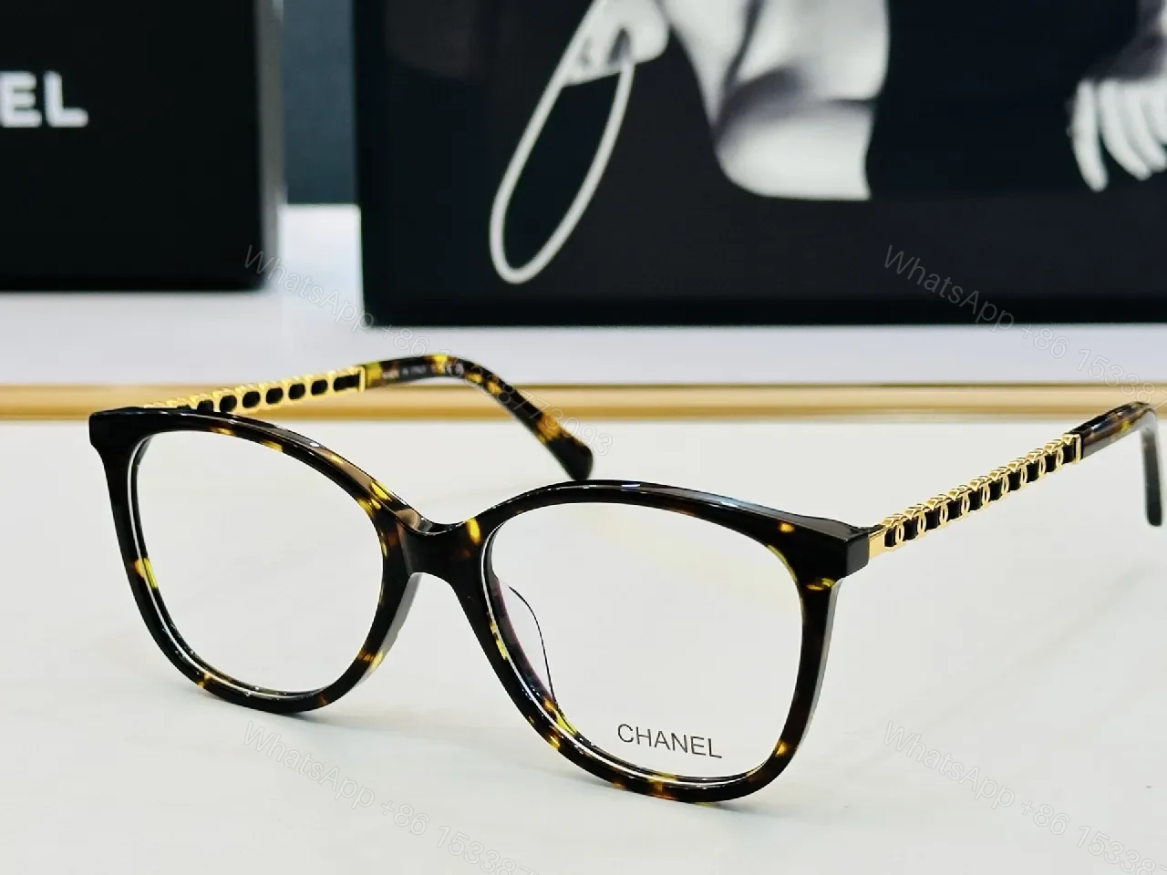 View 5 of Bold Cat-Eye Glasses: Premium Acetate, Gold Temple Details