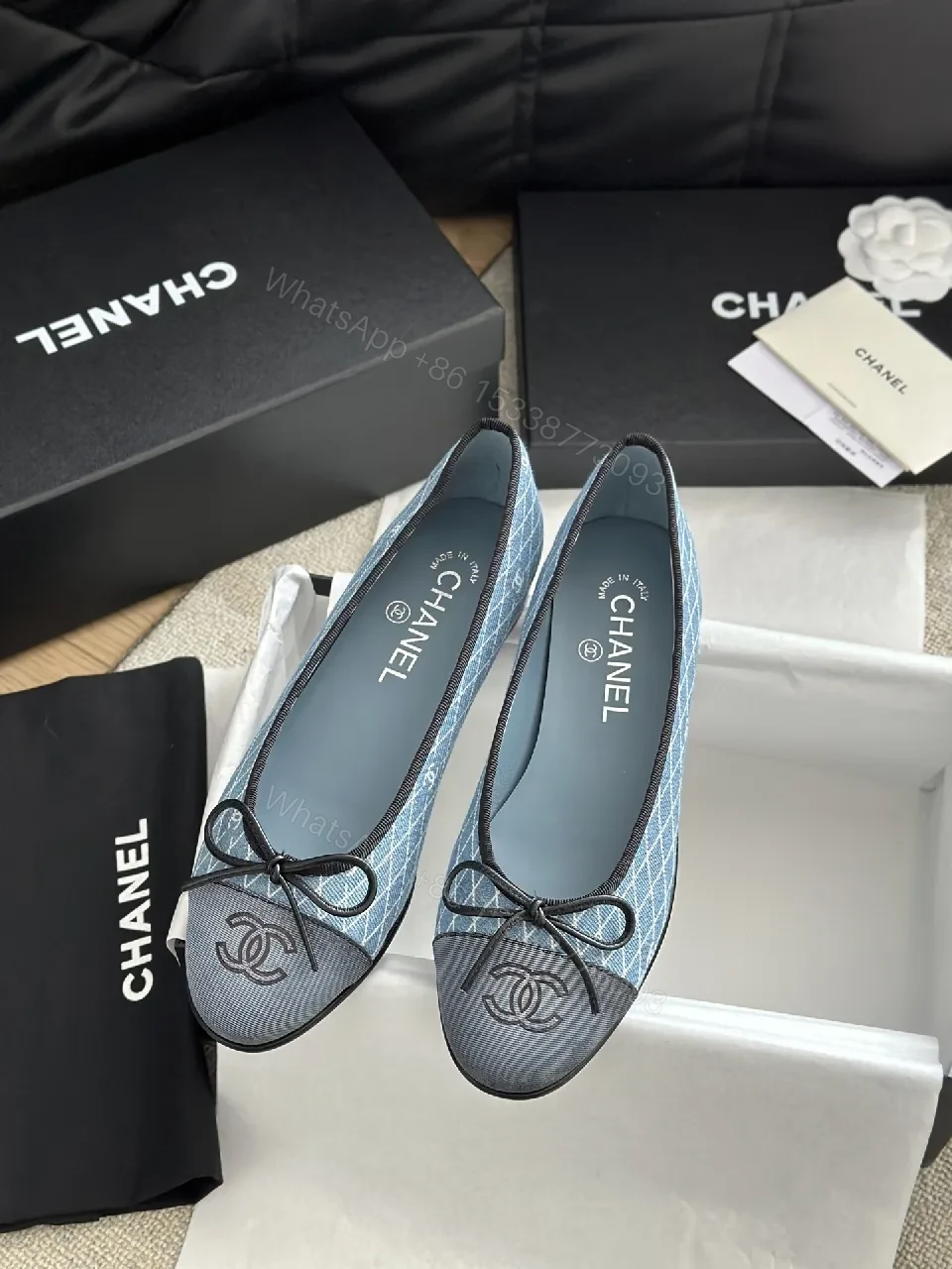 View 2 of Denim Ballet Flats: Subtle Spark, All-Day Grace - Flat Shoes