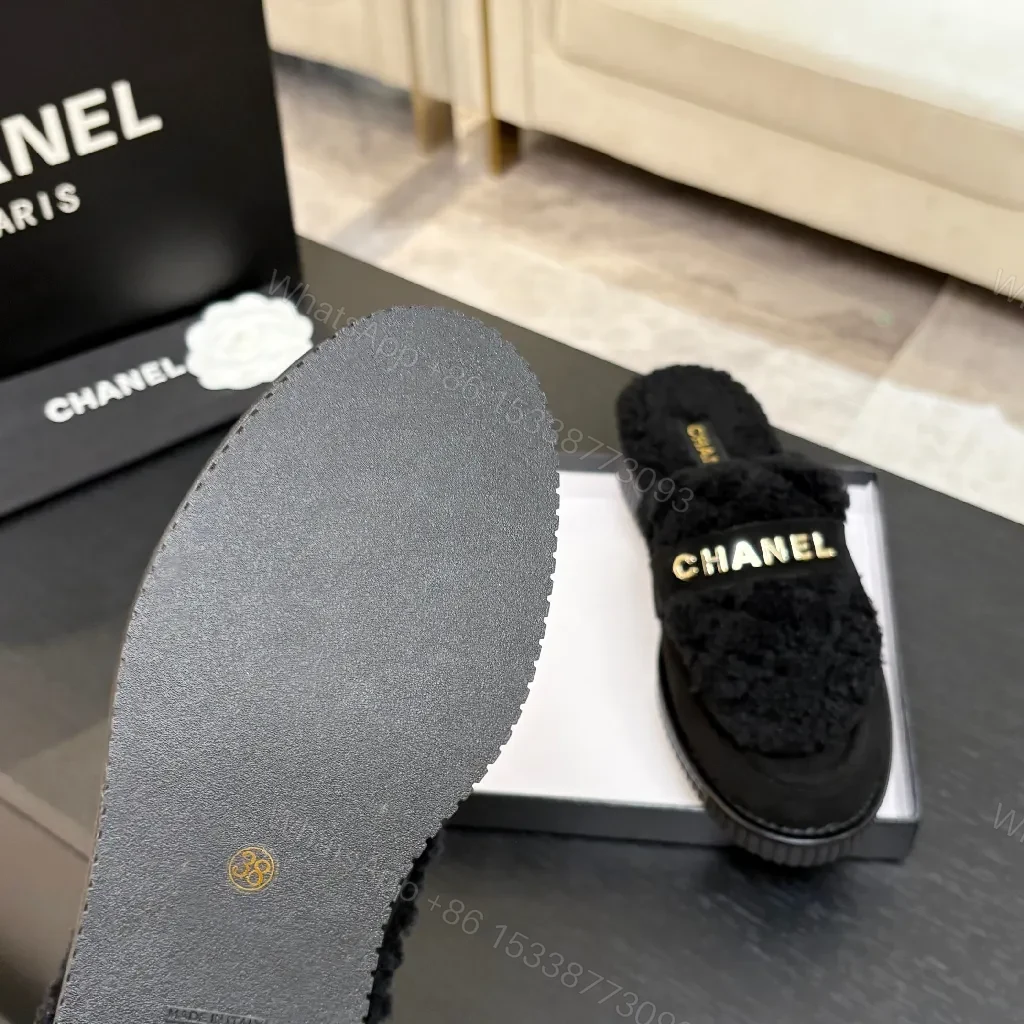 View 6 of Lux Plush Slide Moccasins - Premium Chanel-Inspired Twist