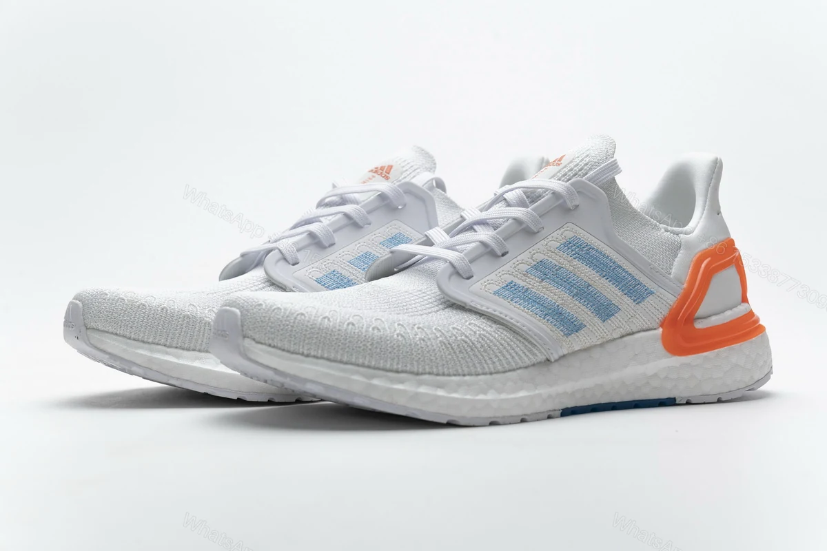 View 6 of Adidas Ultra Boost 20 White Sharp Blue True Orange EG0768